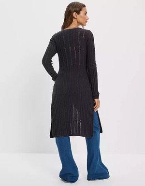 Cardigan American Eagle AE Extra Long Knit Noir Femme | MZS-52411853